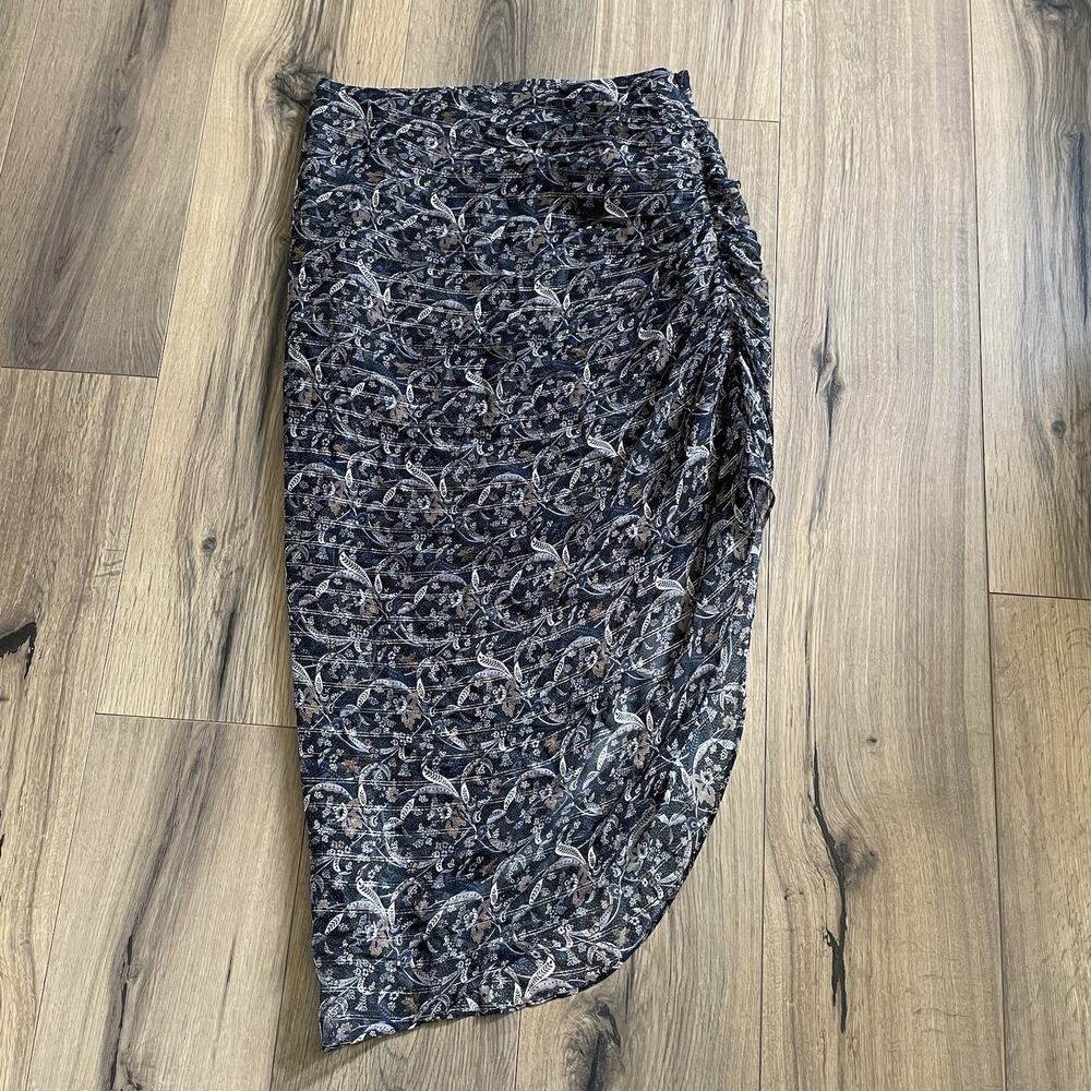 Veronica Beard Navy & White Paisley Midi Skirt - Picture 3 of 10